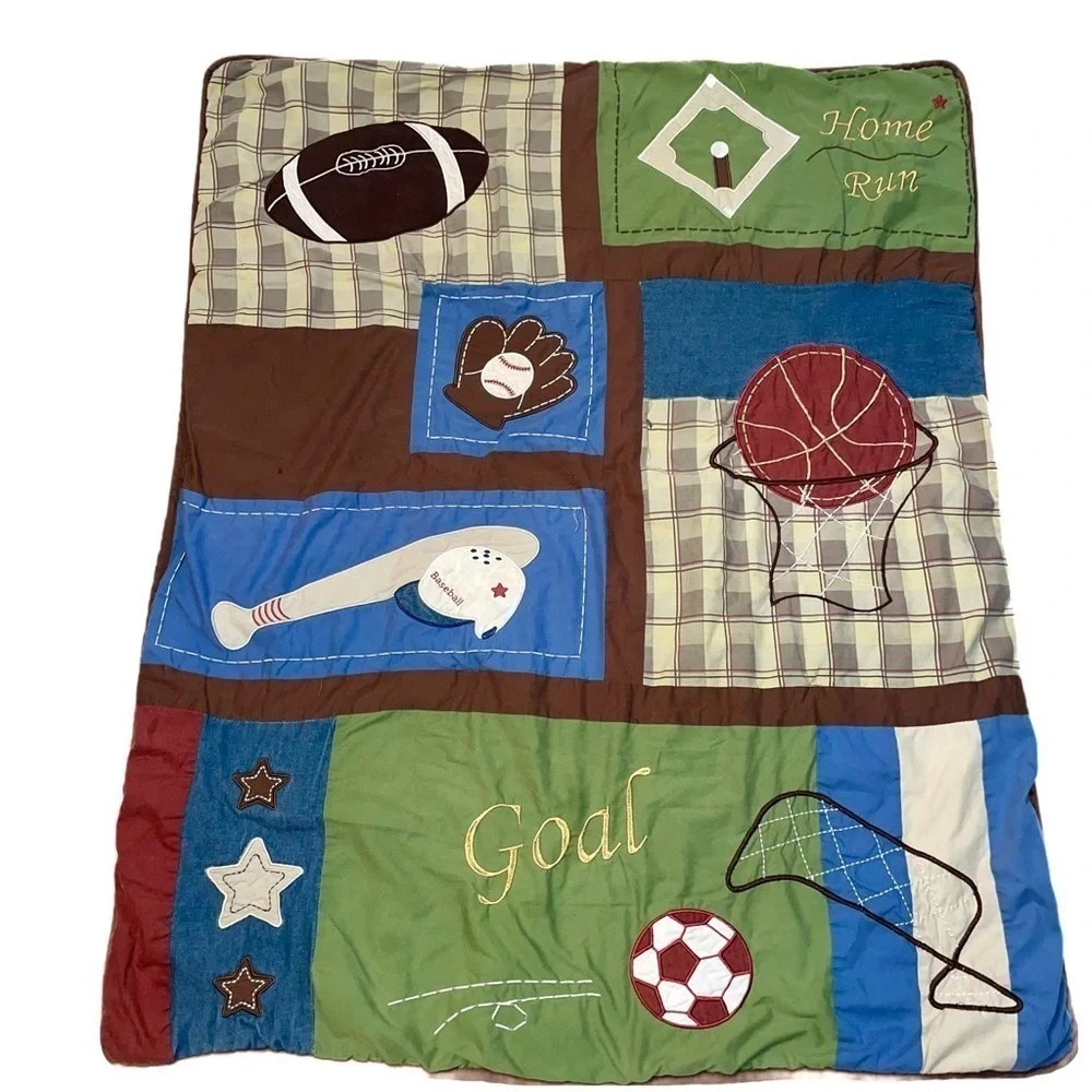 Vintage Geenny Grannycore Cottage Core Sports Quilt With 3 Extra Granny Squares